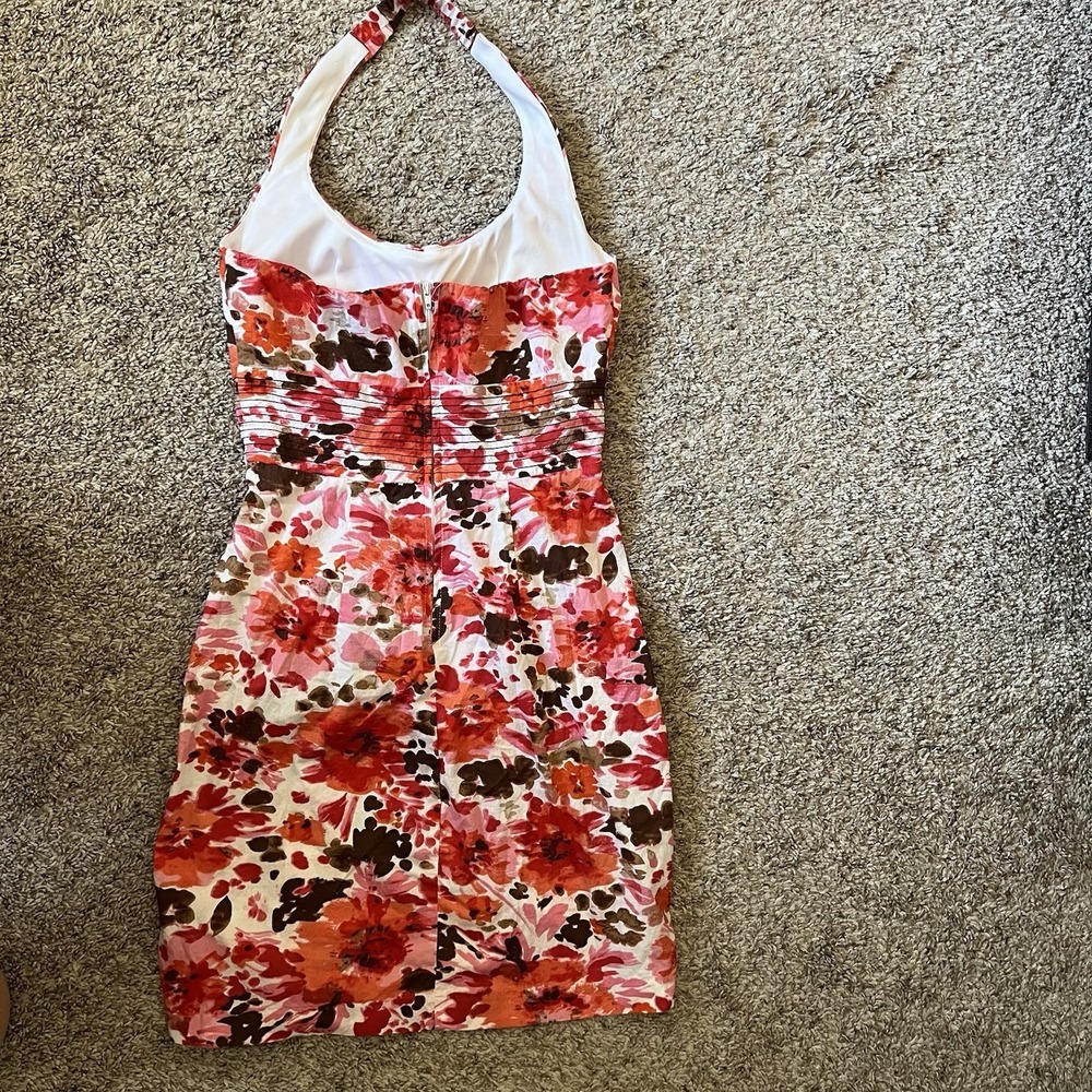 B Darlin Dress Red Floral Halter Sleeveless Size 5/6 Juniors - Picture 2 of 7